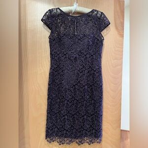 Adrianna Papell Purple Lace Cocktail Dress Size 2
